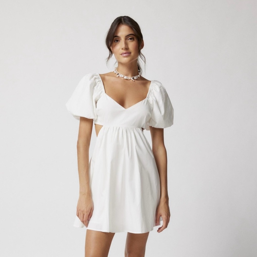 Urban Outfitters poplin mini dress with cutout back